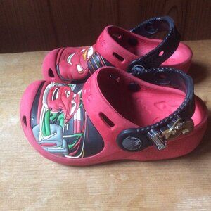 CROCS Red Cars Lightning McQueen & Francesco & Umi Slip On Bundle of 2 Kids  8-9